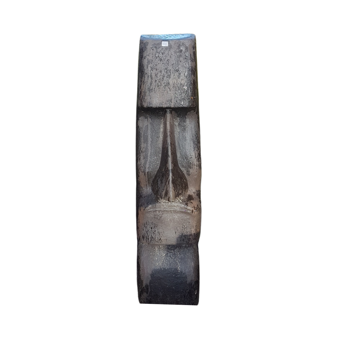 Decorative wall piece with a EASTER ISLAND FACE design on a white background