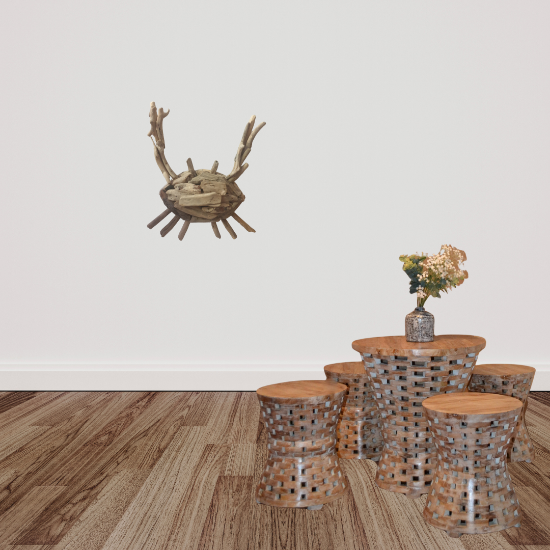 Elegant Mosaic Table Set Teak Design