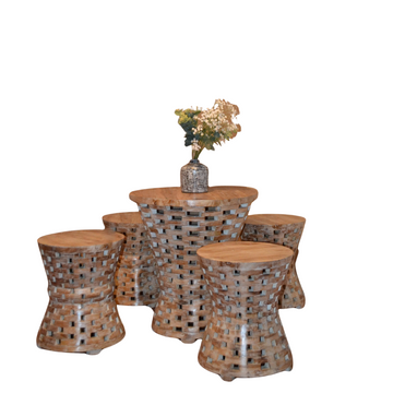 Elegant Mosaic Table Set Teak Design
