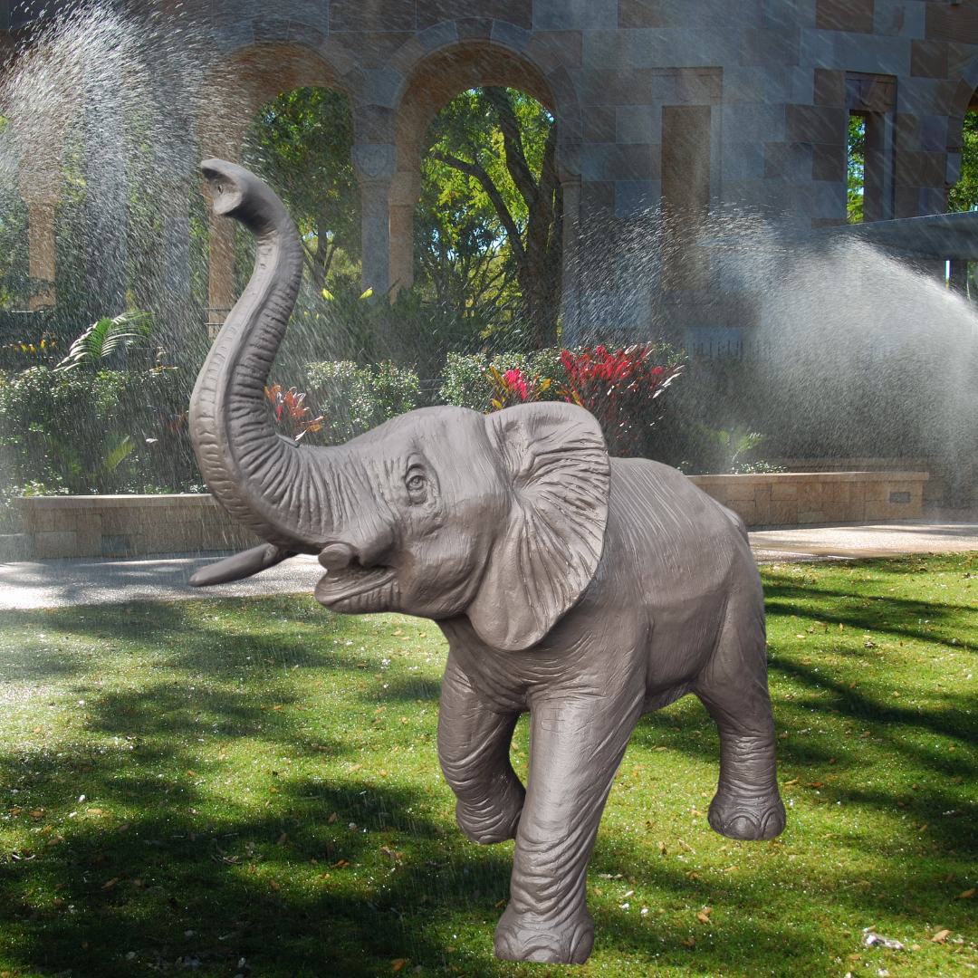 Elephant Statue Water Feature brown