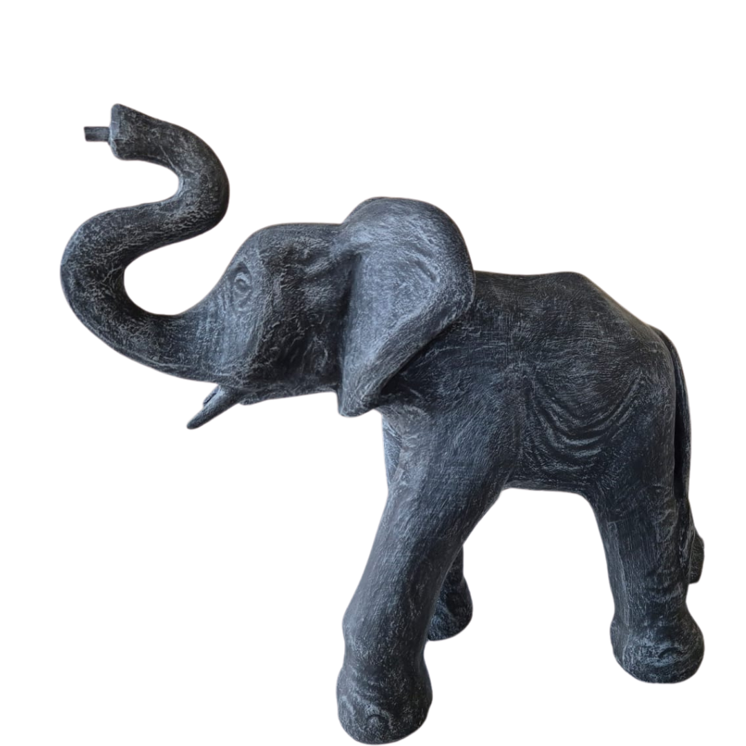 Elephant Statue on white background side view 