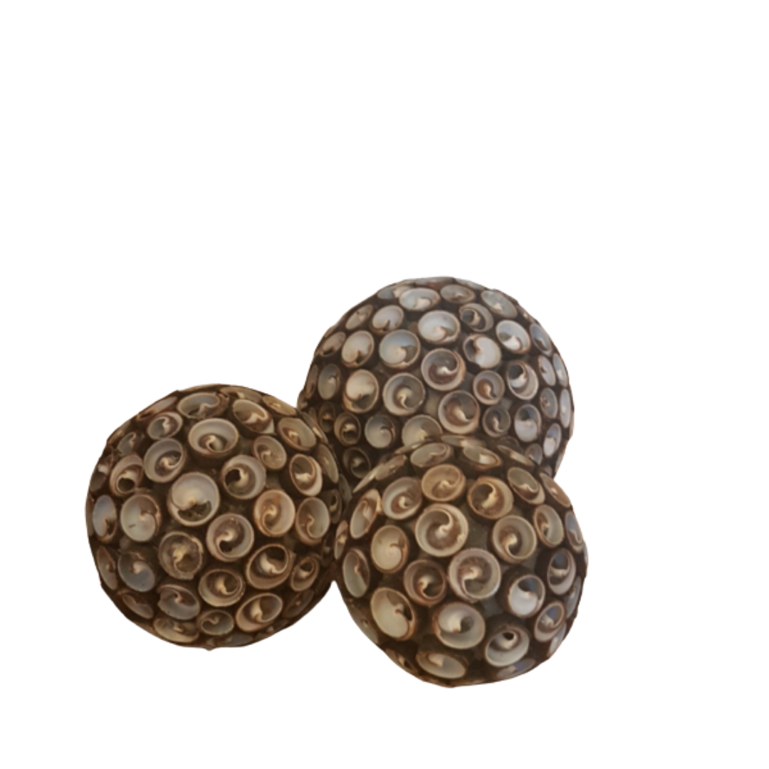 Exquisite Shell Balls Décor – Single shell ball coastal home accent