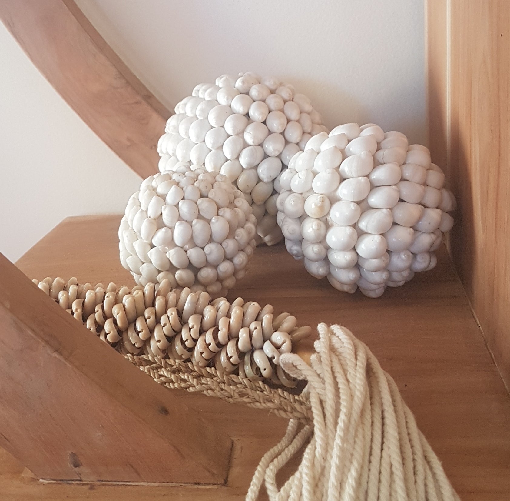 Exquisite Shell Balls Décor – Shell balls styled on tabletop display