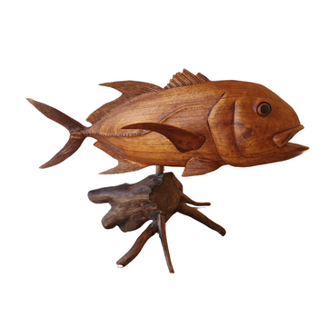 Giant Trevally Wooden Fish Carving