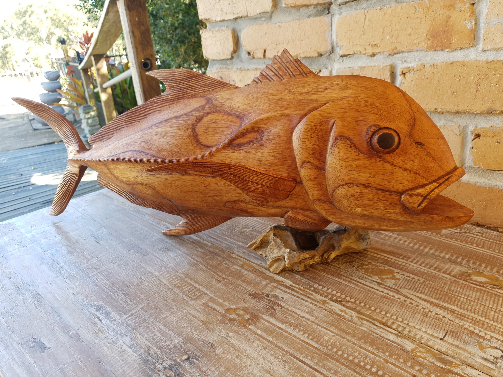 Giant Trevally Fish Carving