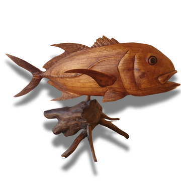 Giant Trevally Wooden Fish Carving