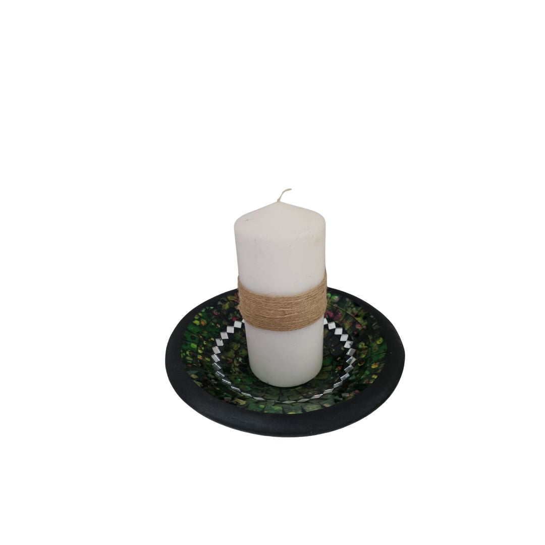 Handcrafted Mosaic Bowls – Coastal-Inspired Colour Range  Rustic Green Melody