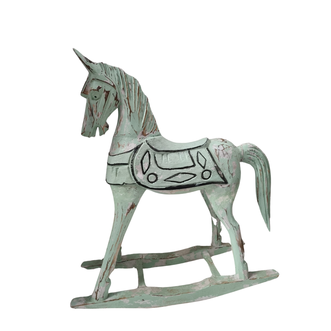 handcrafted rustic-style , one in vintage green, positioned side by side against a white background.