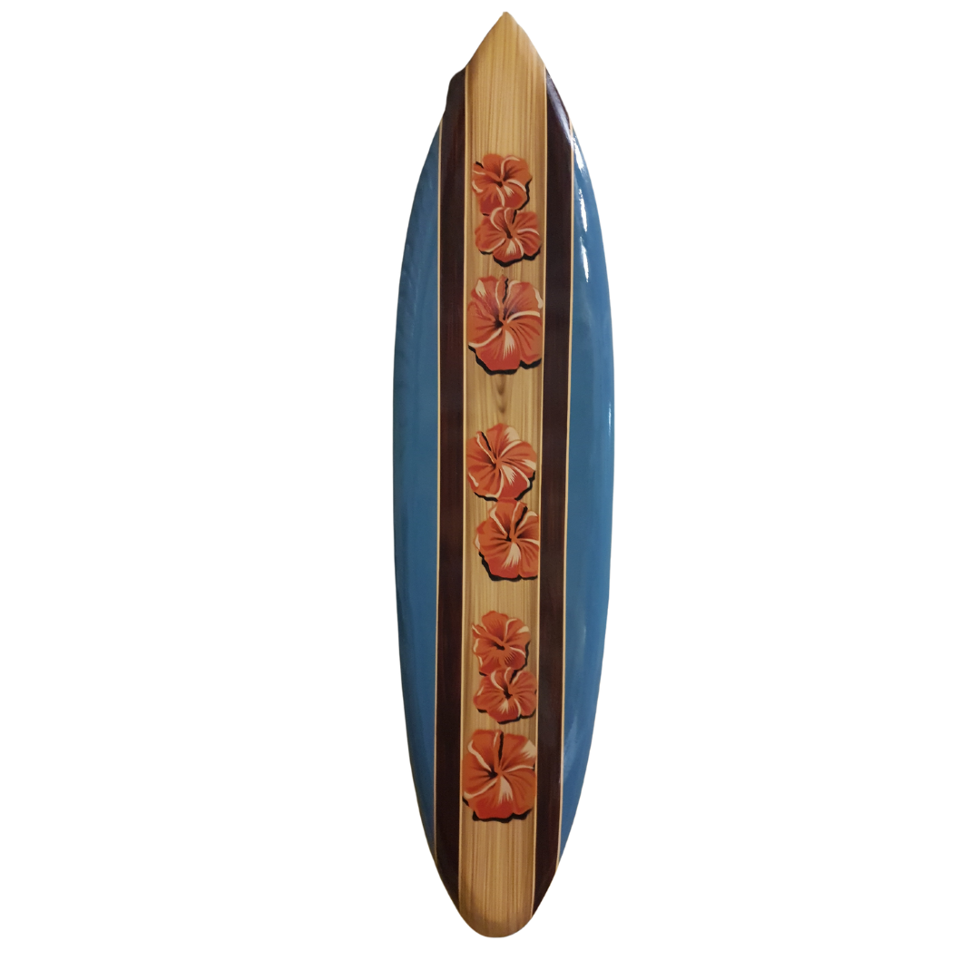 Hibiscus Flower Surf Board Art 
Style 2 Blue-Orange
