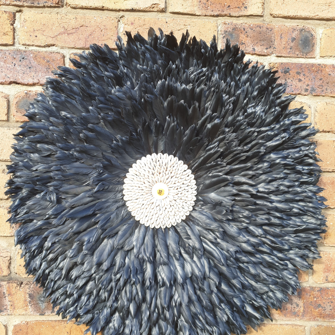 black feathered artwork 