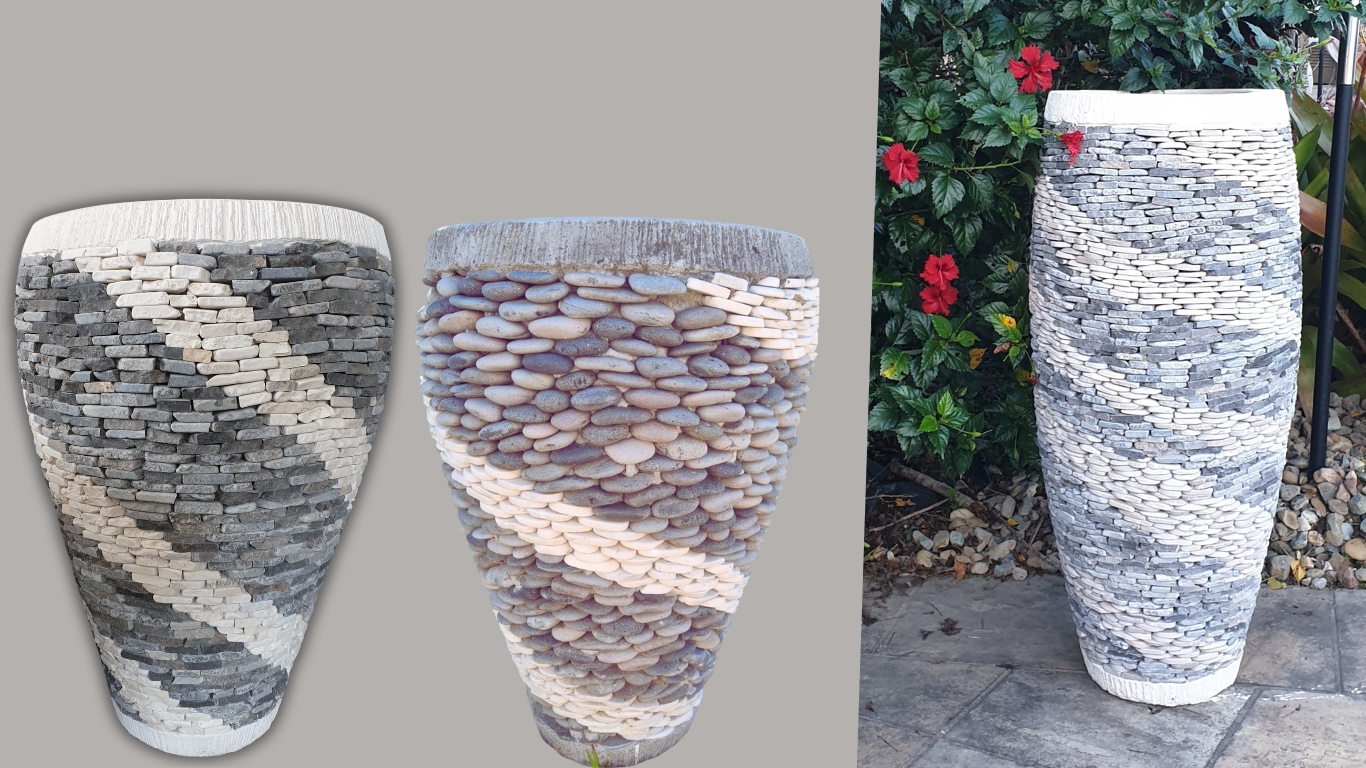 bali plant pots Marble & Pebble Balinese Garden Pot – Handcrafted Outdoor Feature | Azure  Decor