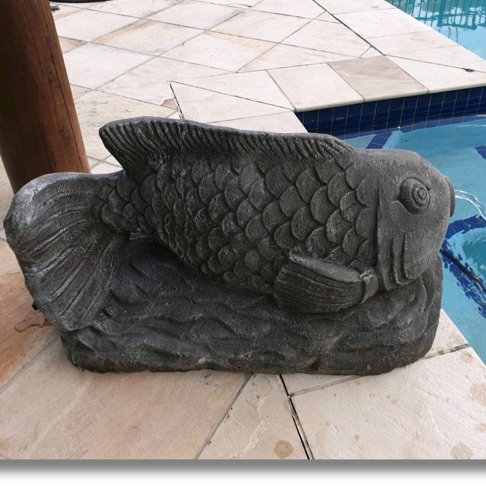 KOI Fish Water Feature Statue for Your Garden Oasis - Azure Decor