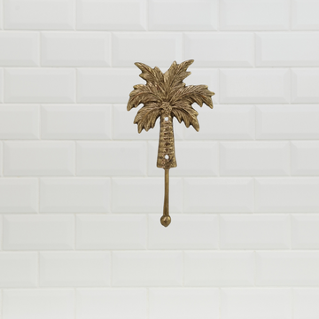 Palm Tree Solid Brass Wall Hooks