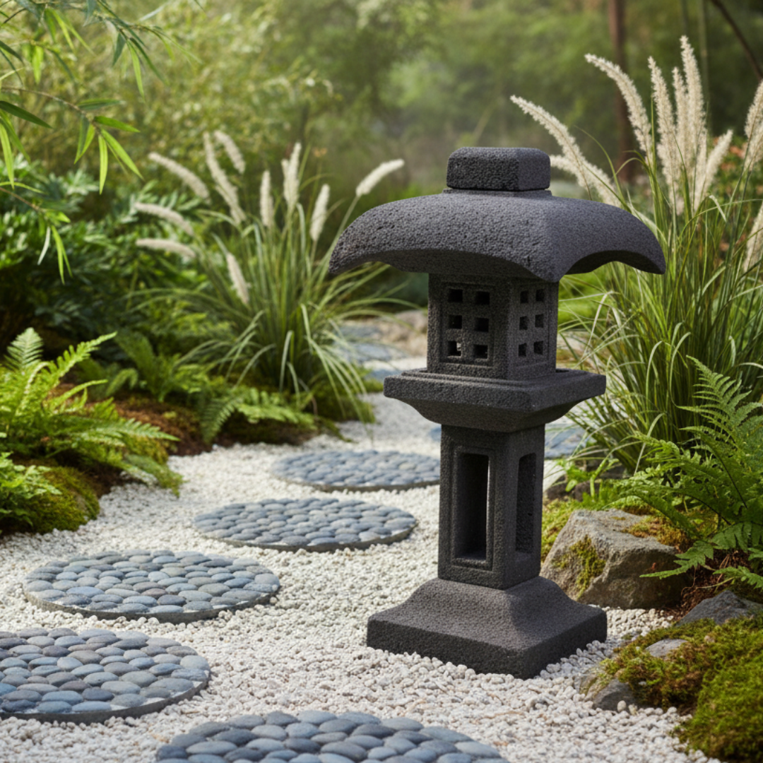 Lava Stone Garden Lantern – Solid Stone, Timeless Style 