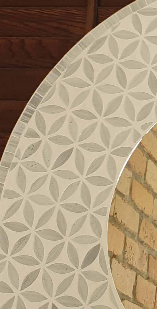 Pearl White Wall Mirror Mosaic 