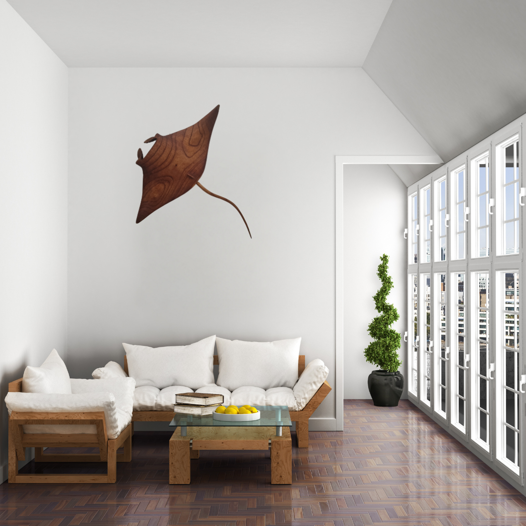 Manta Ocean Sting Ray Carved Wood