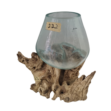 Melted Glass on Driftwood