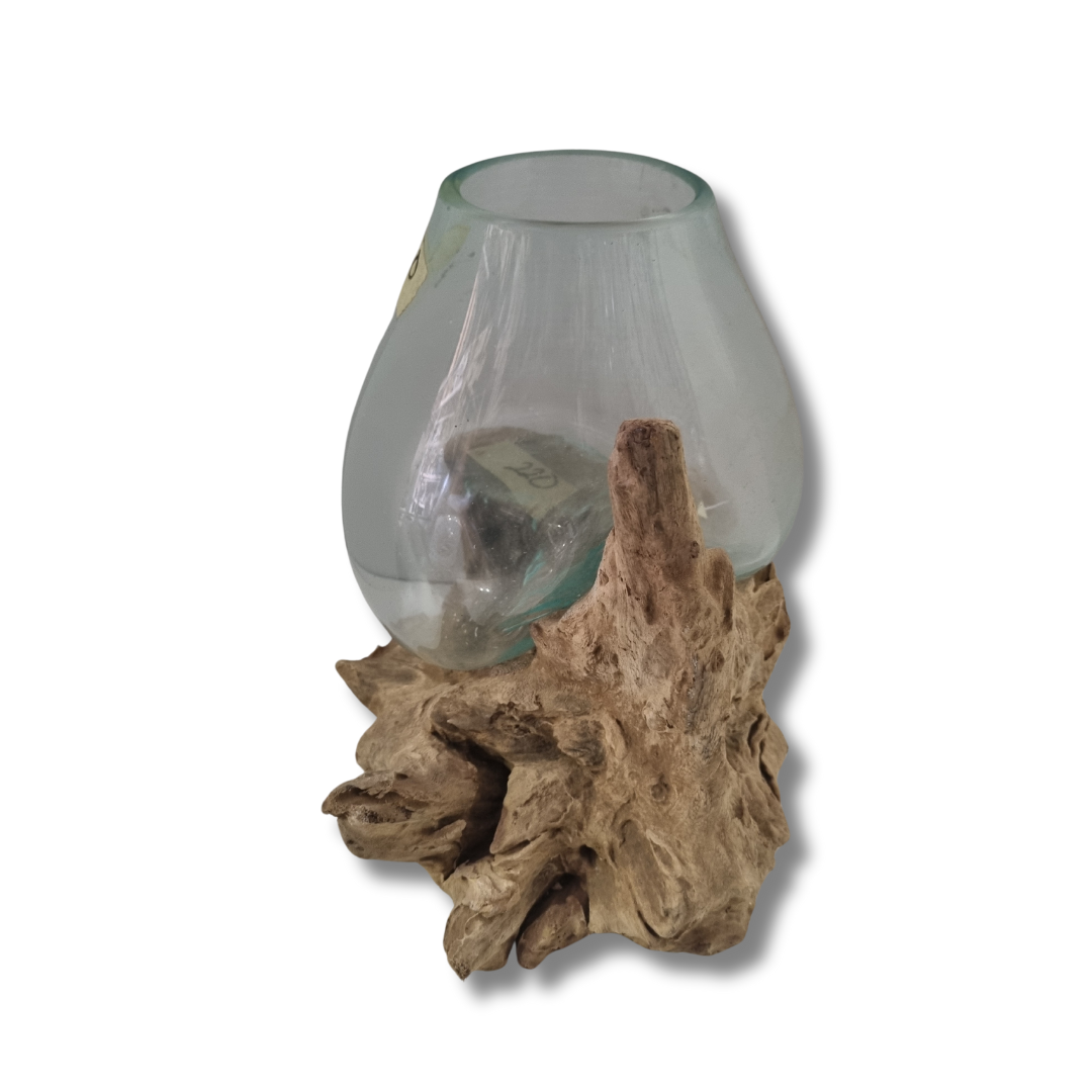 Melted Glass on Driftwood