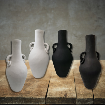 Modern Amphora-Style Vase – Matte Black or White Finish