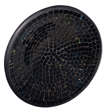  Black Night Mosaic Bowl front angle on white back ground