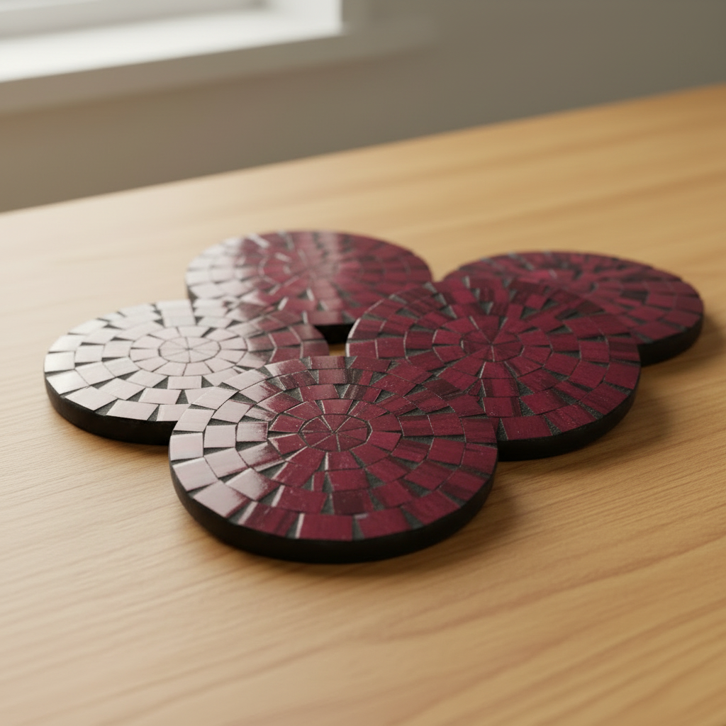 style 8 with a red starburst tile pattern radiating from the centre