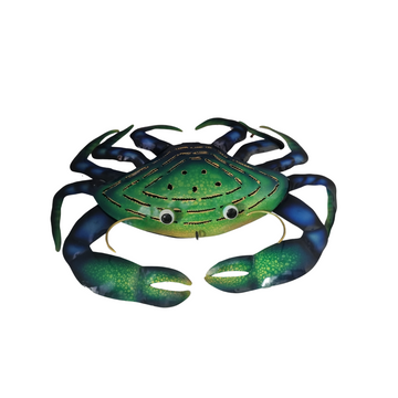 Green and blue Mosquito Coil Holder Mud Crab Design with closed lid on white background