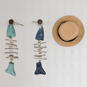 Nautical Wooden Driftwood Fish Bone Hanging