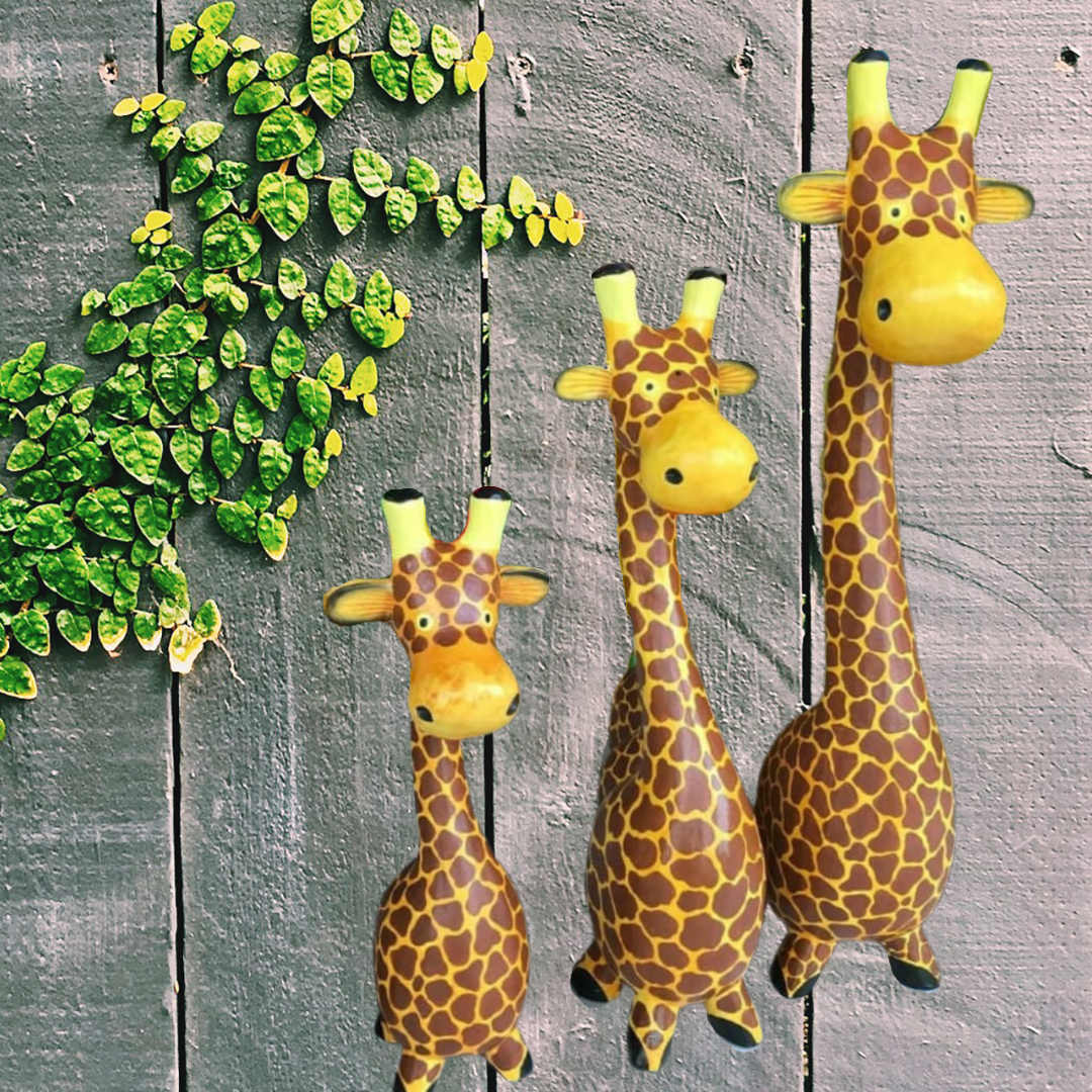 wooden set of giraffes for Nursery Room Decor from small to large 