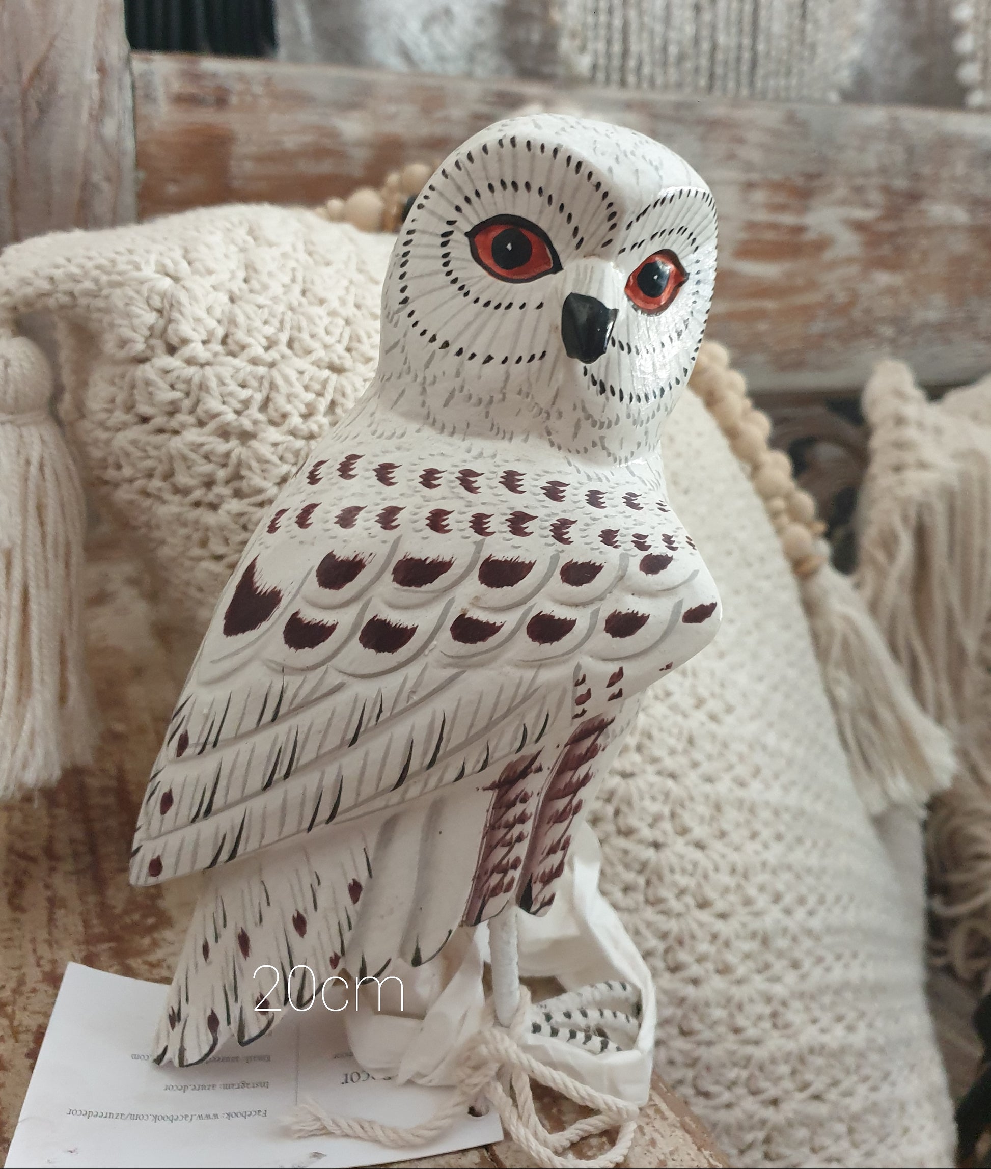 Owl Statue Wooden Carving