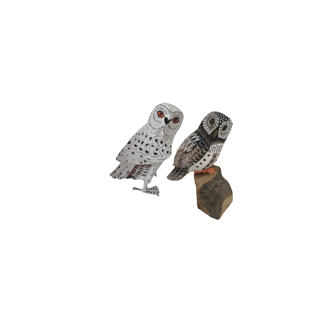 Owl Statue Wooden Carving