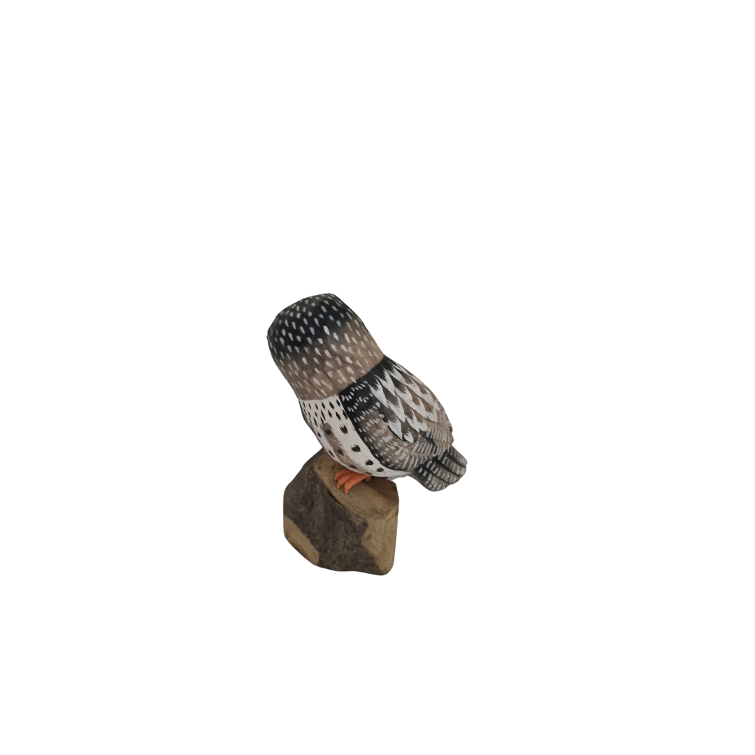 Owl Statue Wooden Carving