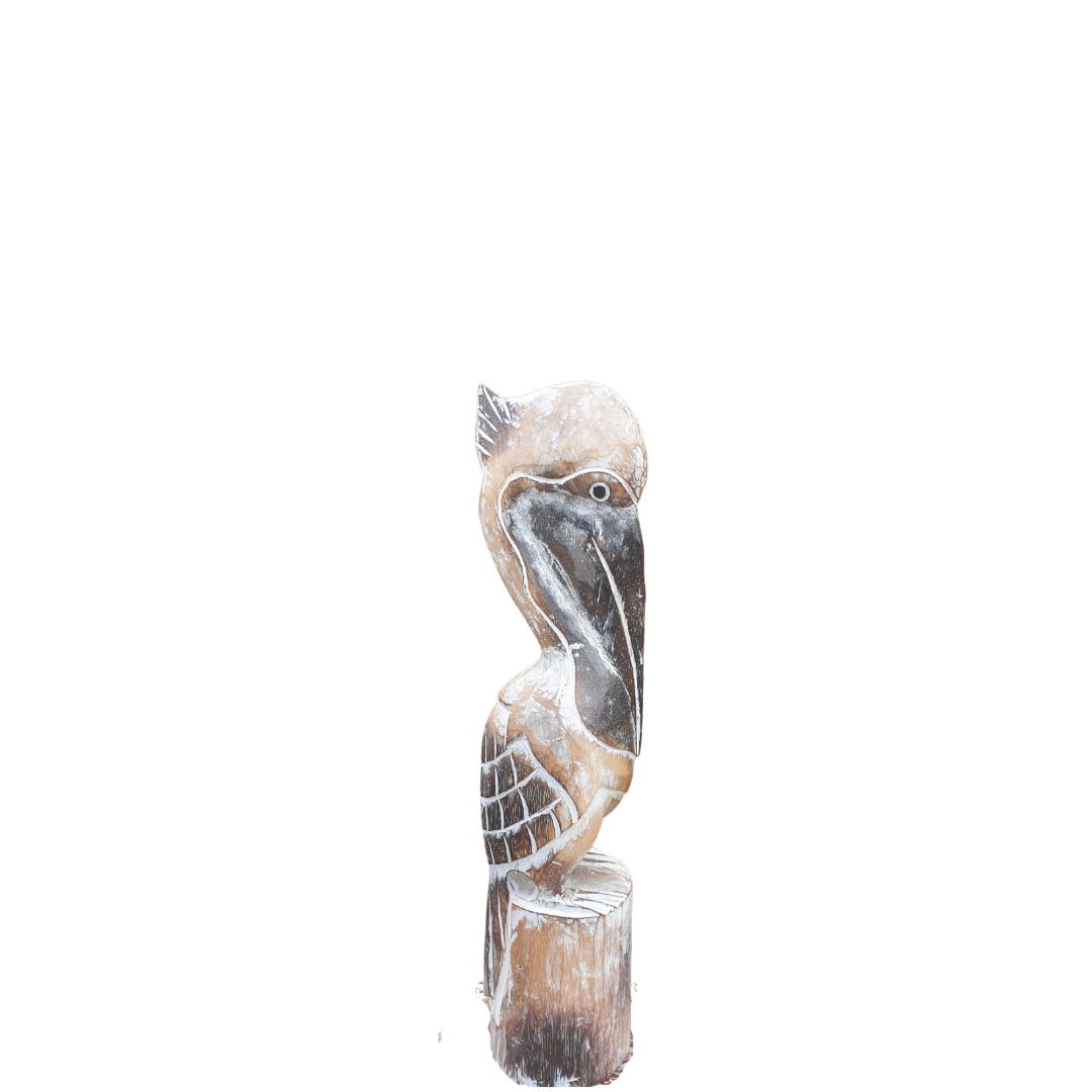 Wooden Pelican Statue Decor Small 60cm