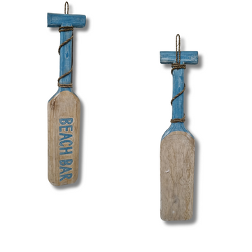 Paddle Board Beach House Signs front and back view on a white back ground