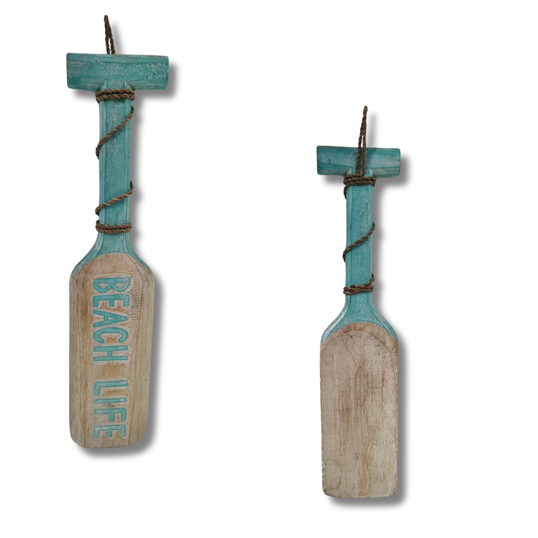 Paddle Board Beach House Signs aqua front and back design