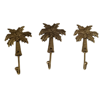 Palm Tree Solid Brass Wall Hooks