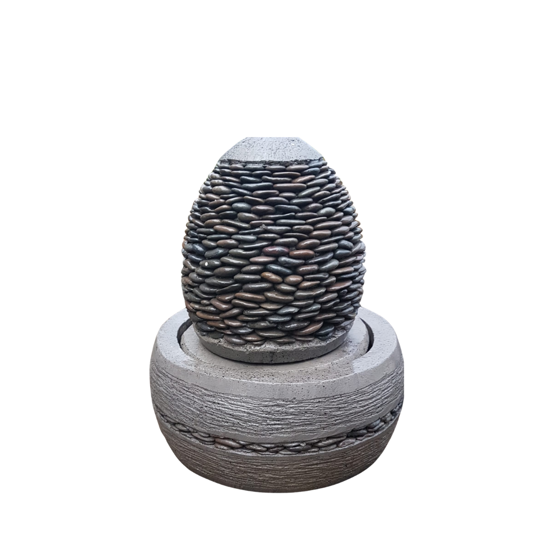 Decorative stone sculpture on a white background