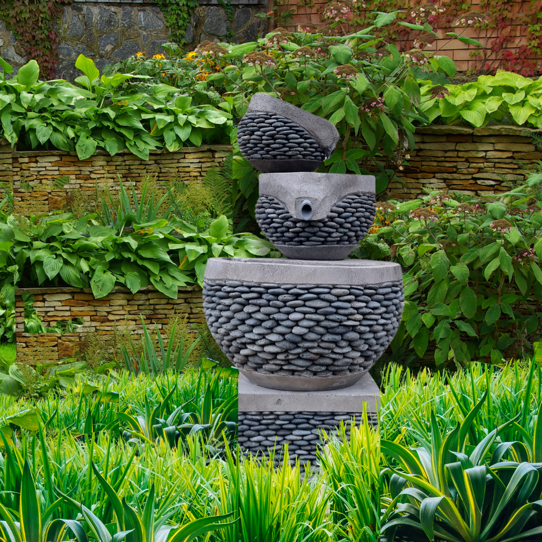 Pebble Style Cascading Water Feature