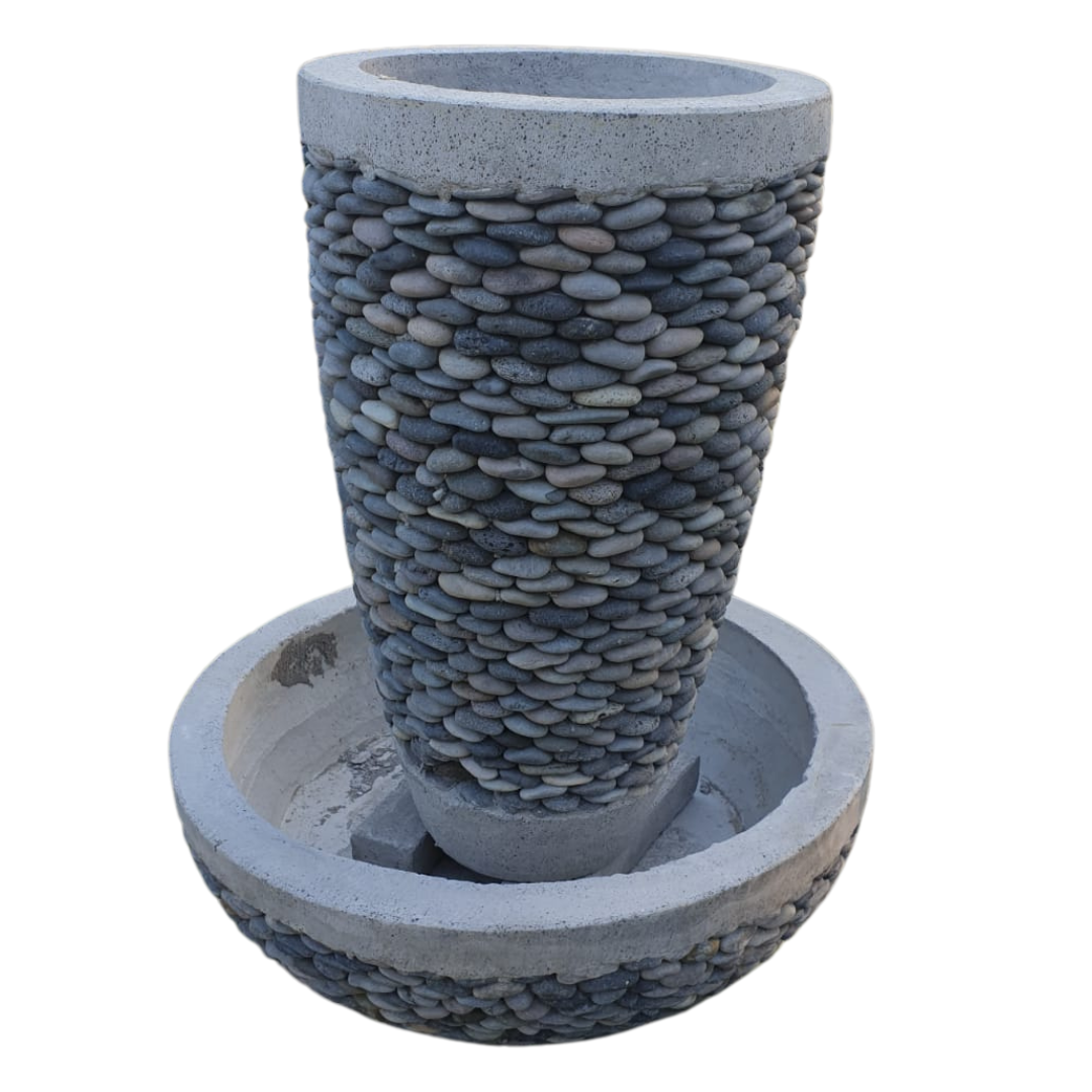 Pebble Water Feature Pot & Base - Azure Decor