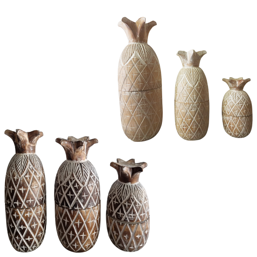 Pineapple Canister Wooden Décor 