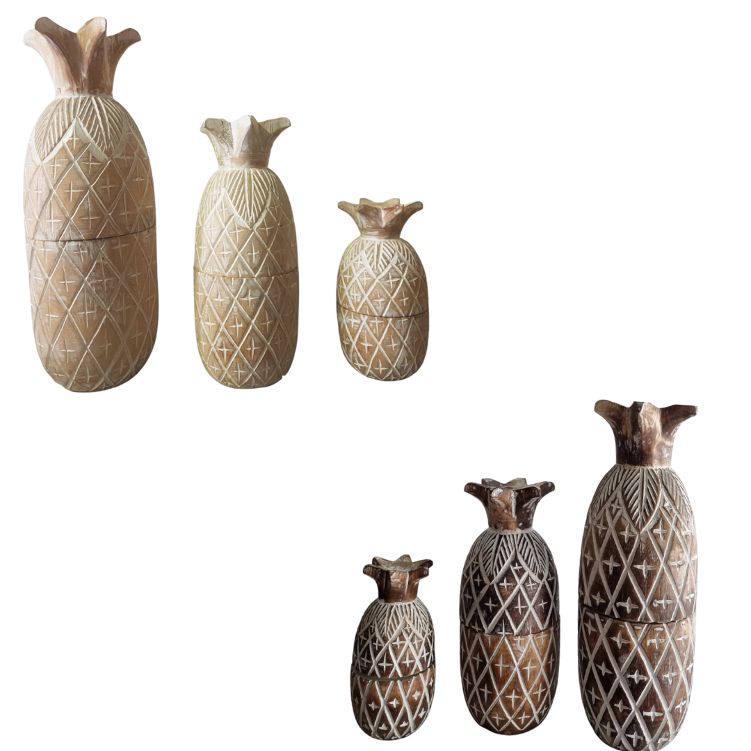 Pineapple Canister Wooden Décor 