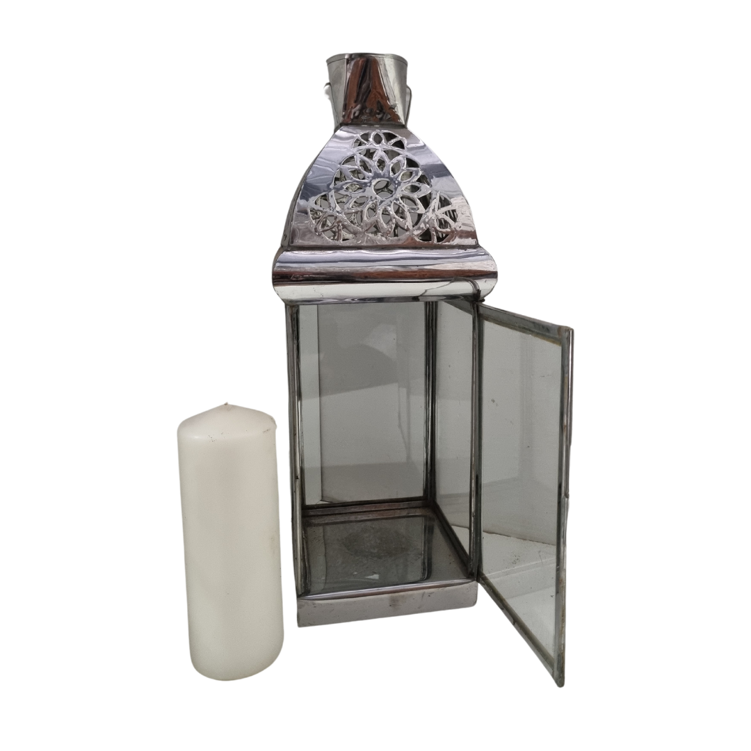 Silver Metal Lanterns Décor (MEDIUM)