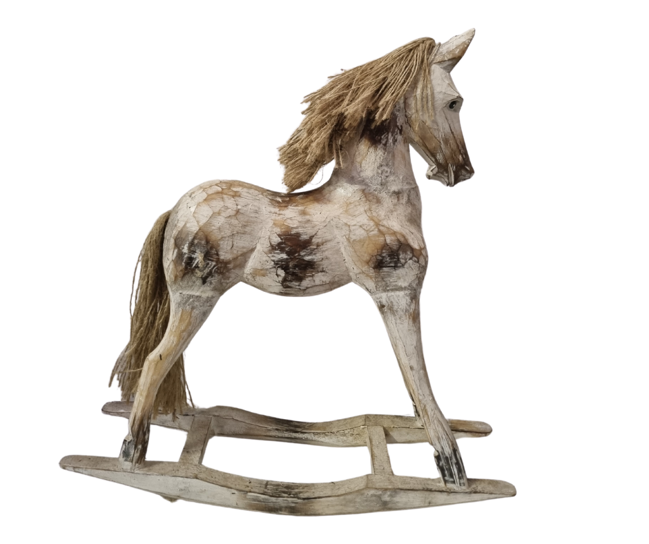 wooden decorative piece on white background close up 