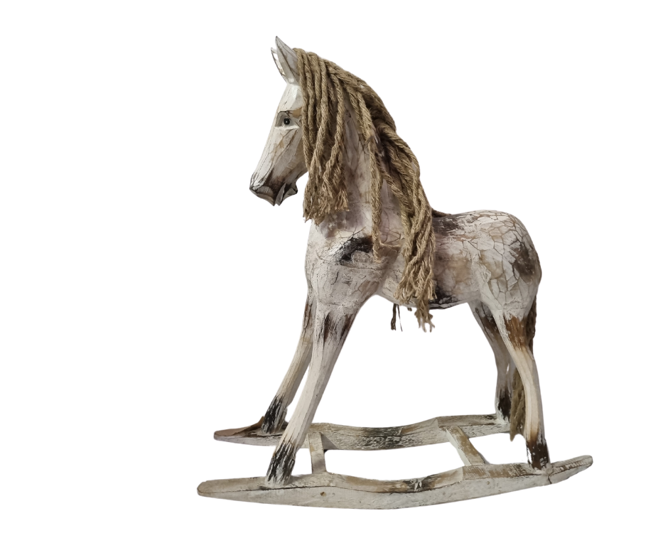Rocking Horse Decorative Feature close up a  whtie back ground
