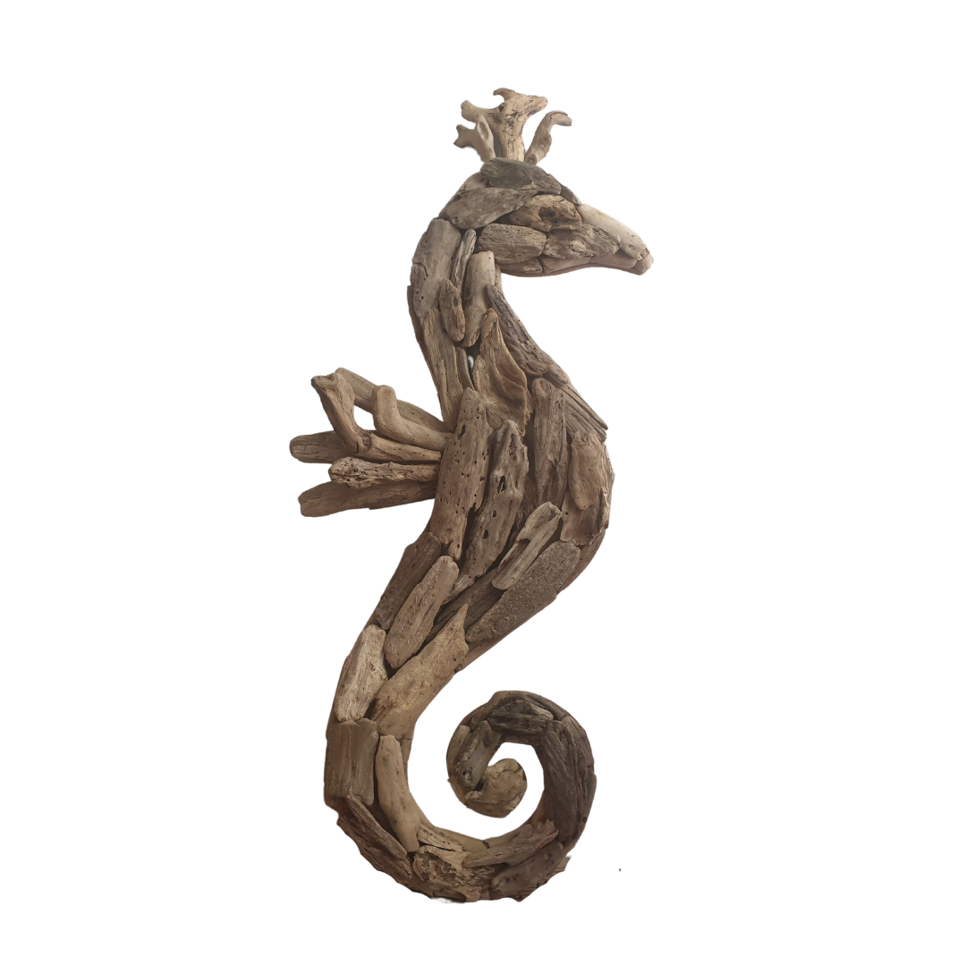 Rustic Driftwood Seahorse Hanging Large