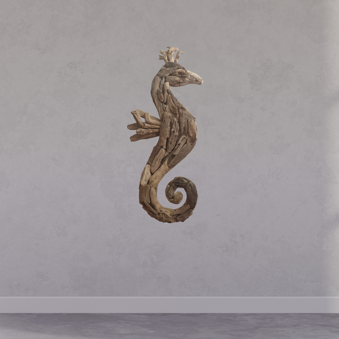 Rustic Driftwood Seahorse Hanging