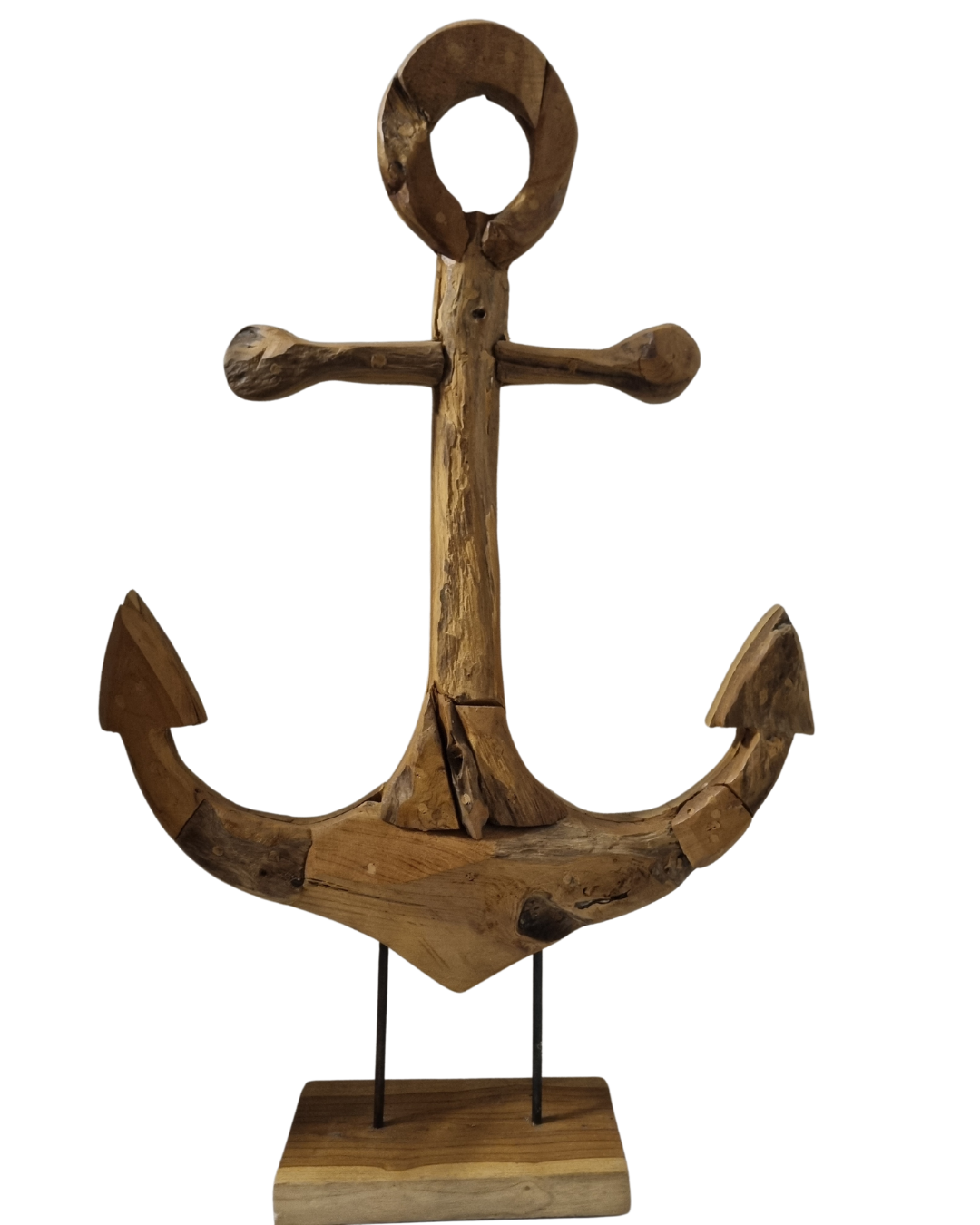 Rustic Reclaimed Teak Anchors ON STAND 