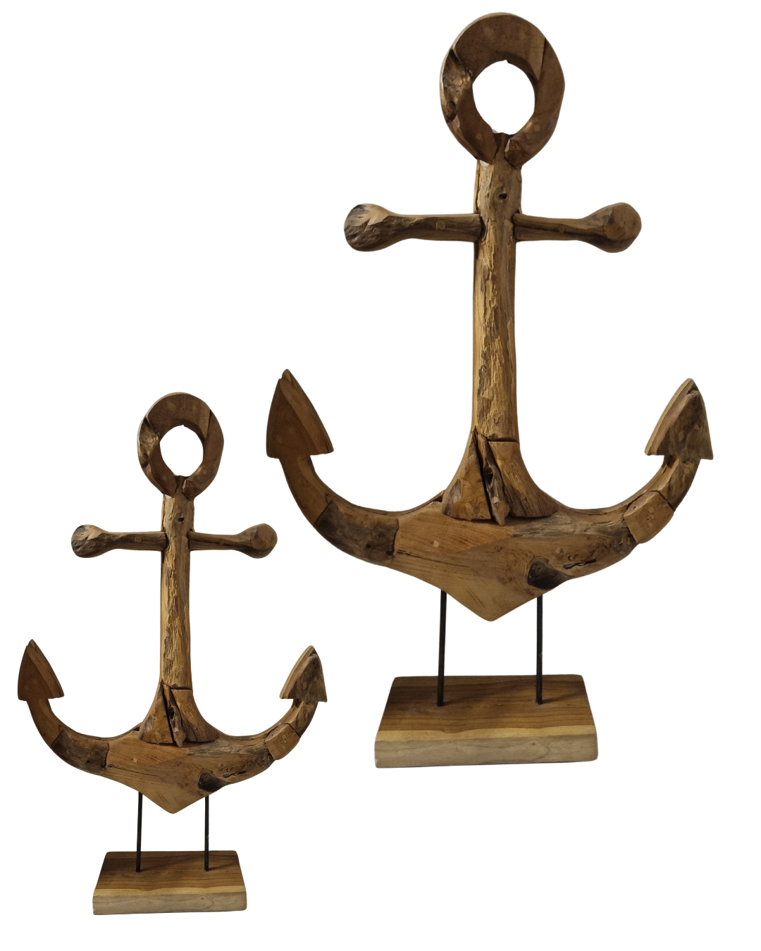 Rustic Reclaimed Teak Anchors ON STAND 