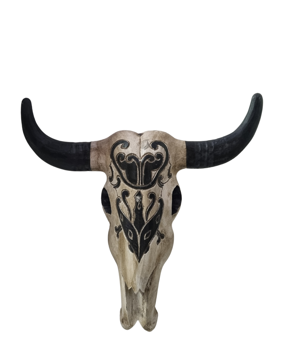 Rustic Wooden Bull Skulls