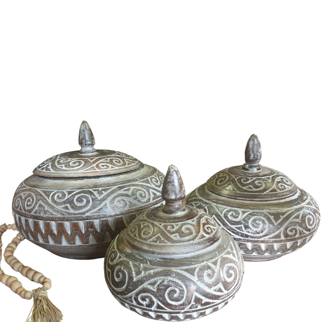 Boho Harmony Wooden Bowl Collection