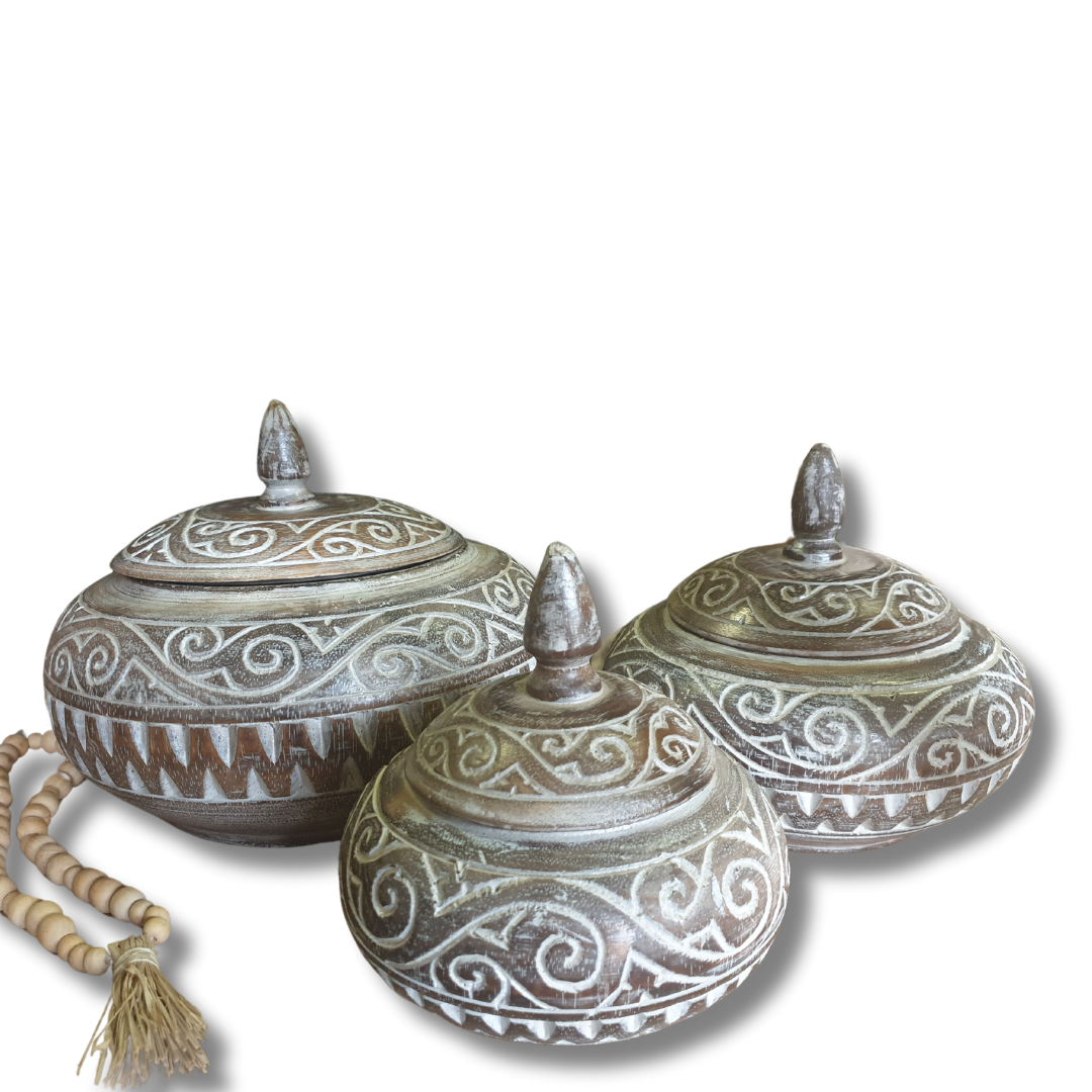 Boho Harmony Wooden Bowl Collection